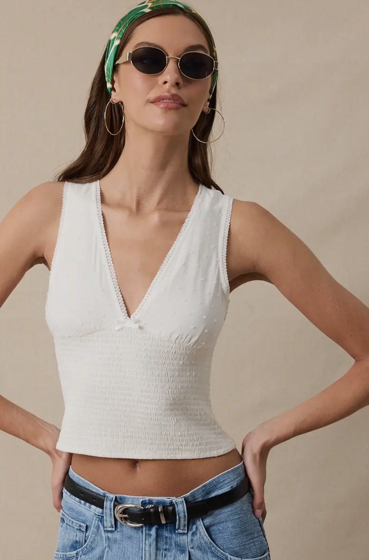 The Sweetheart Smocked Tank