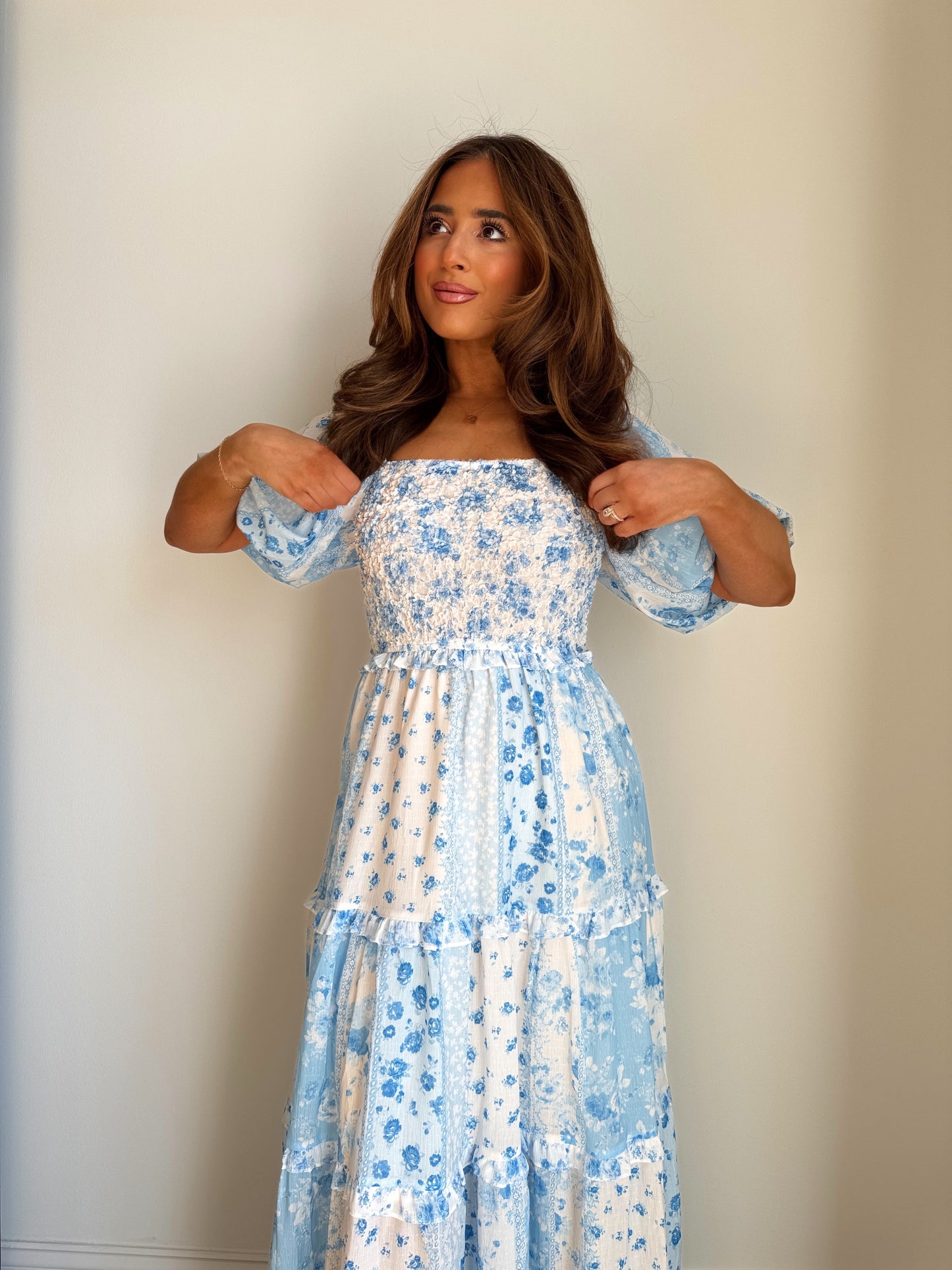 Cinderella Puff Sleeve Floral Midi Dress PRE-ORDER 5/1