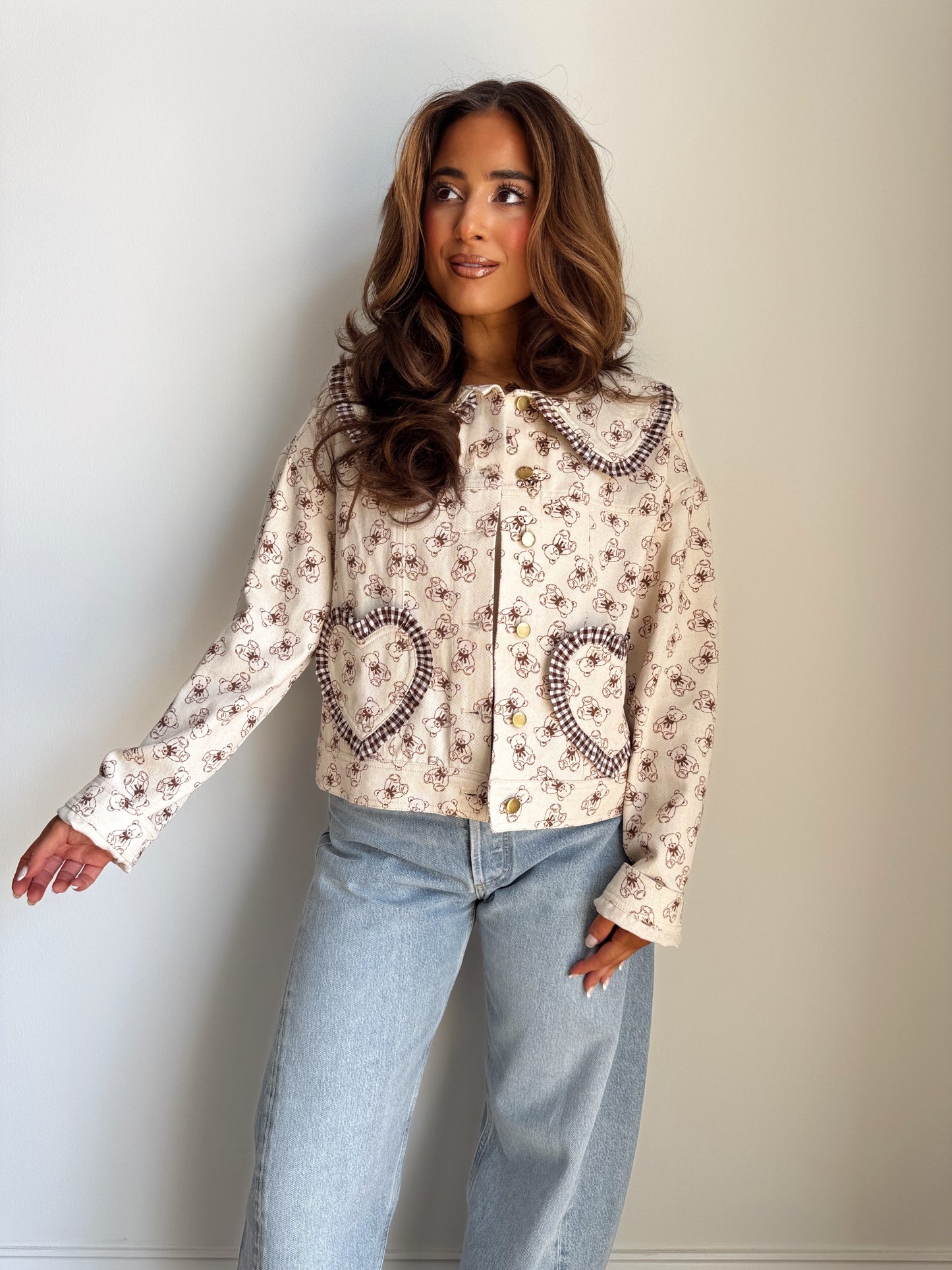 Teddy Love Gingham Jacket