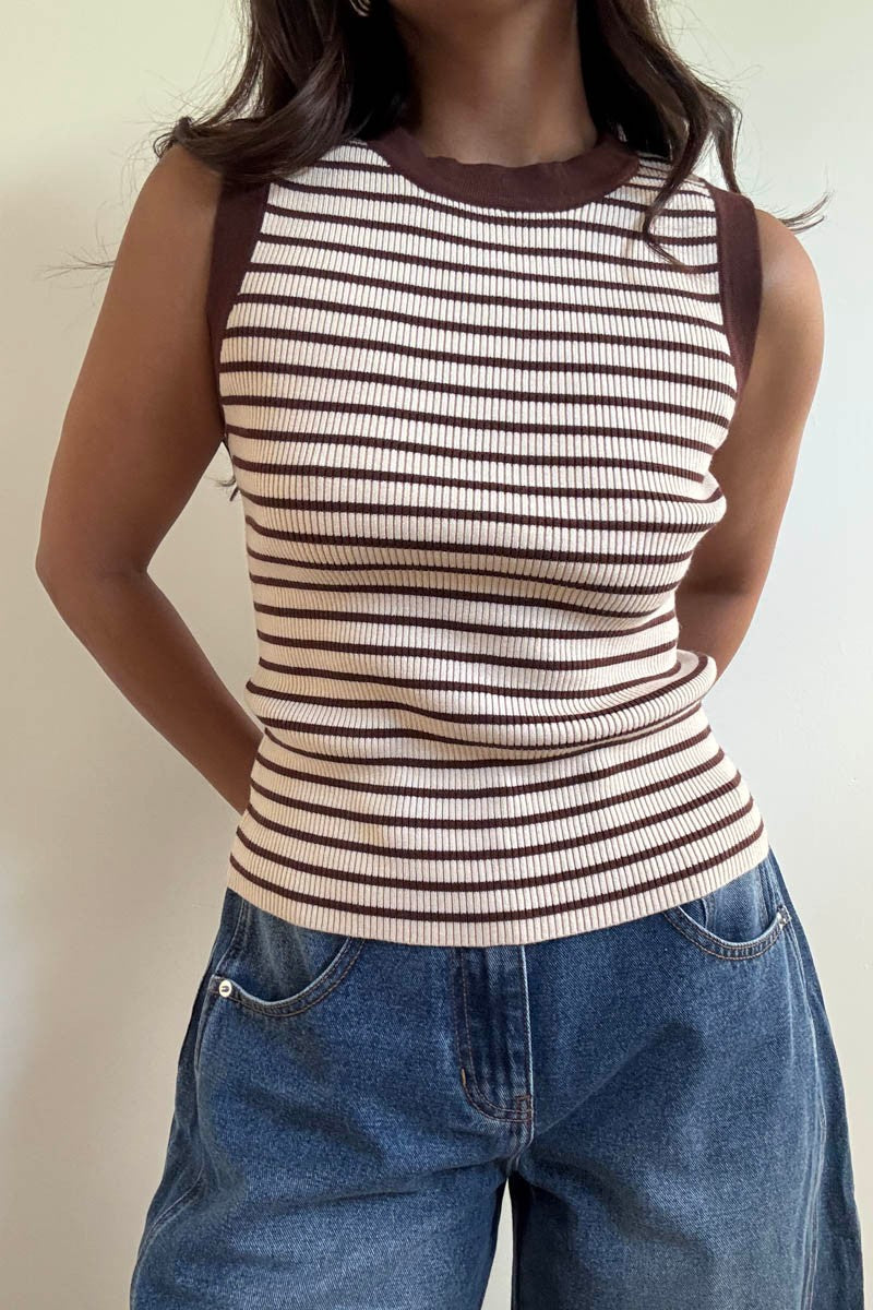 Cocoa Striped Tank