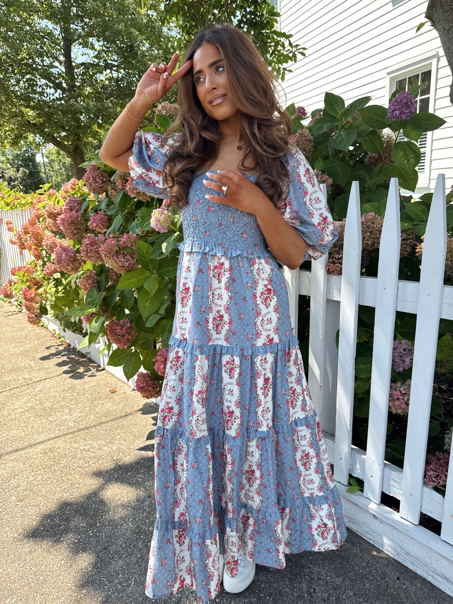 Sweet Bloom Puff Sleeve Midi (blue raspberry)