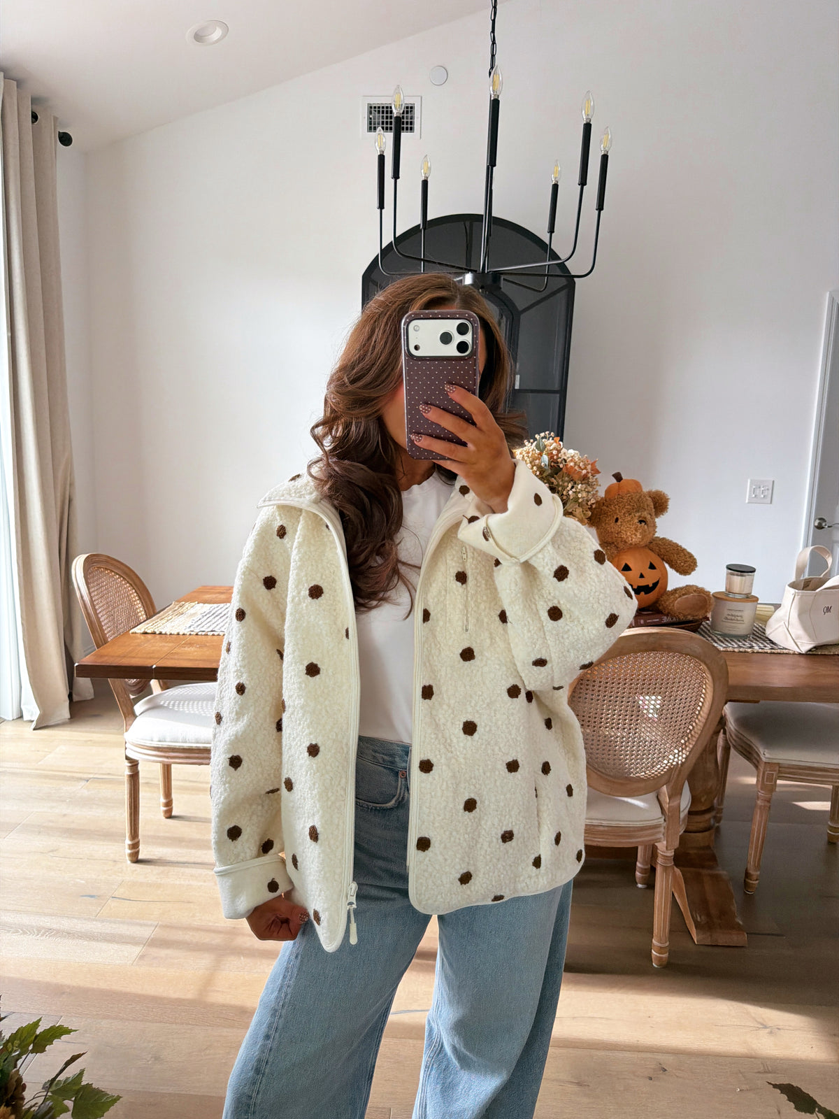 Mocha Dot Sherpa Caramel Apple