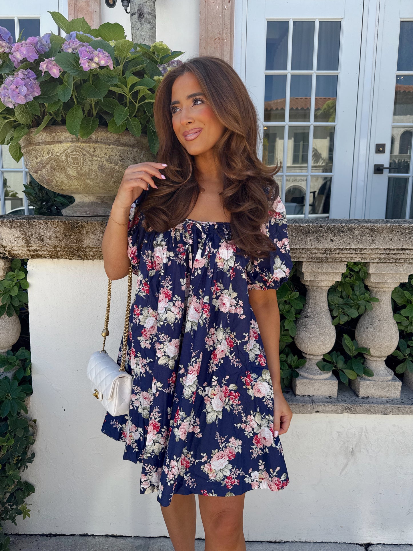The Elle Floral Puff Sleeve Mini Dress