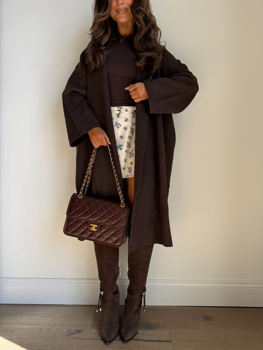 Chocolate Chunky Sweater Coat Cardigan