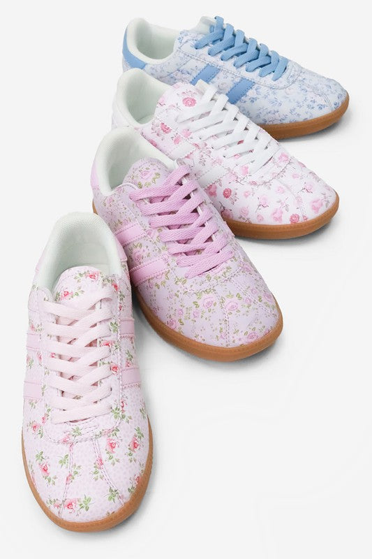 🎀Ribbons & Roses Coquette Sneakers PRE-ORDER - please allow time for arrival-expected August 4th for blue and pink(we do have some pink in house-so email us with any questions)