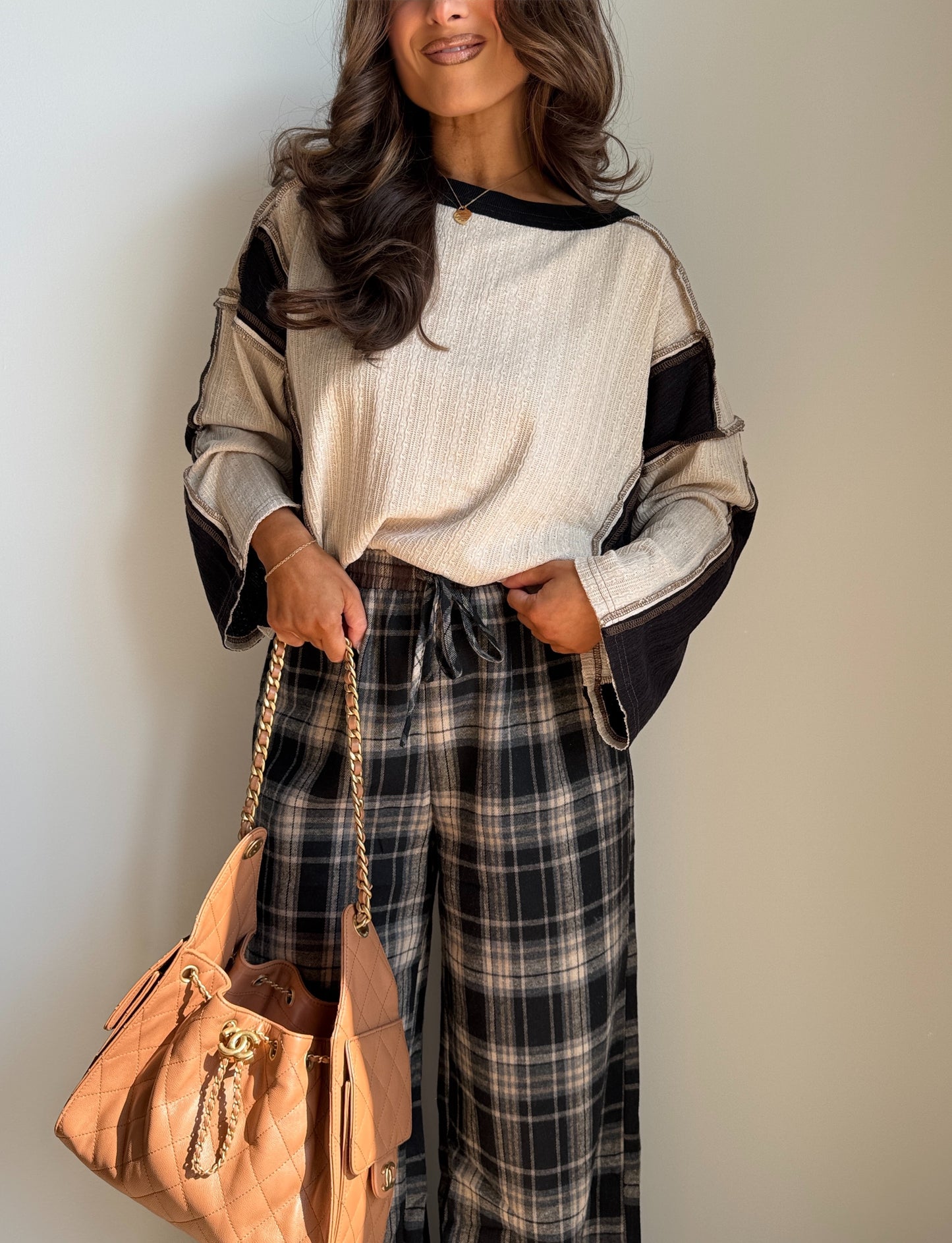 Toffee Twist Colorblock Top