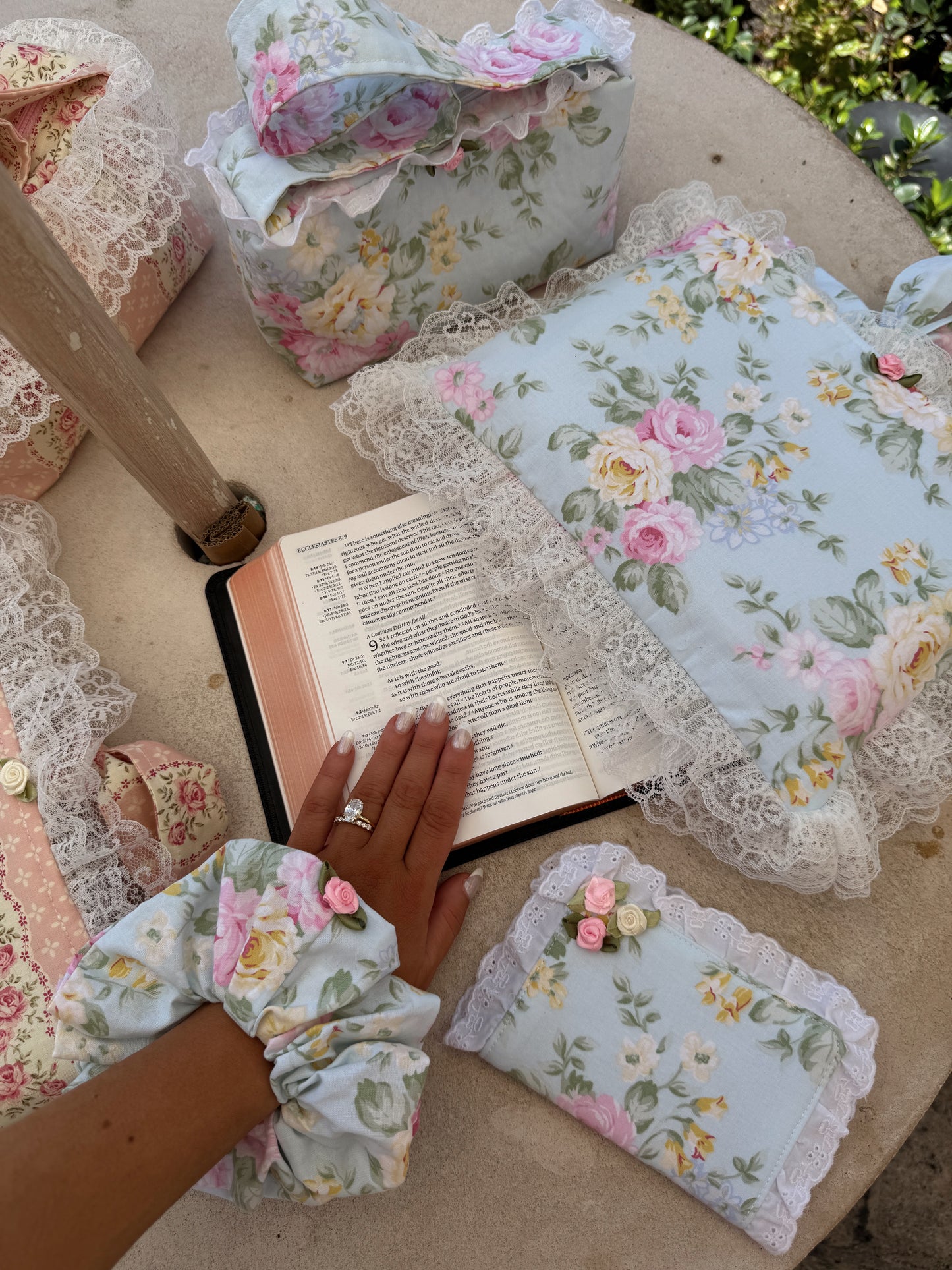 Mint To Be Jumbo Floral Scrunchie