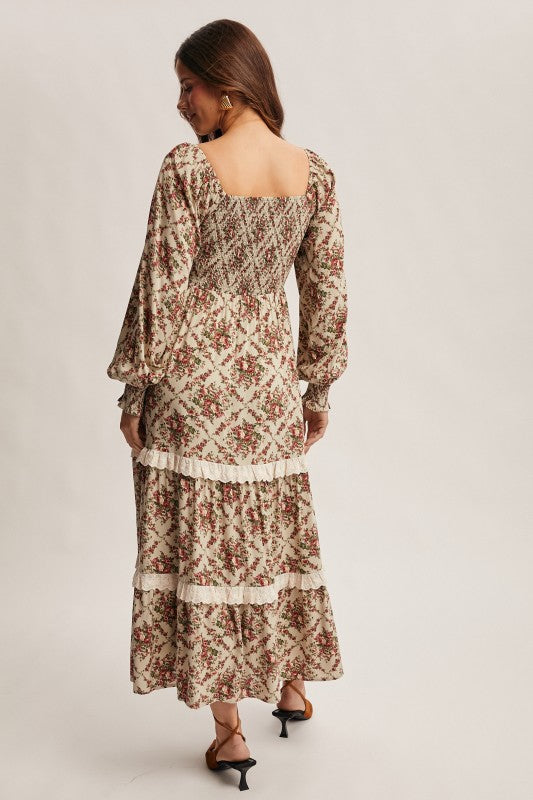 The Rose Vintage Dress (Sage)