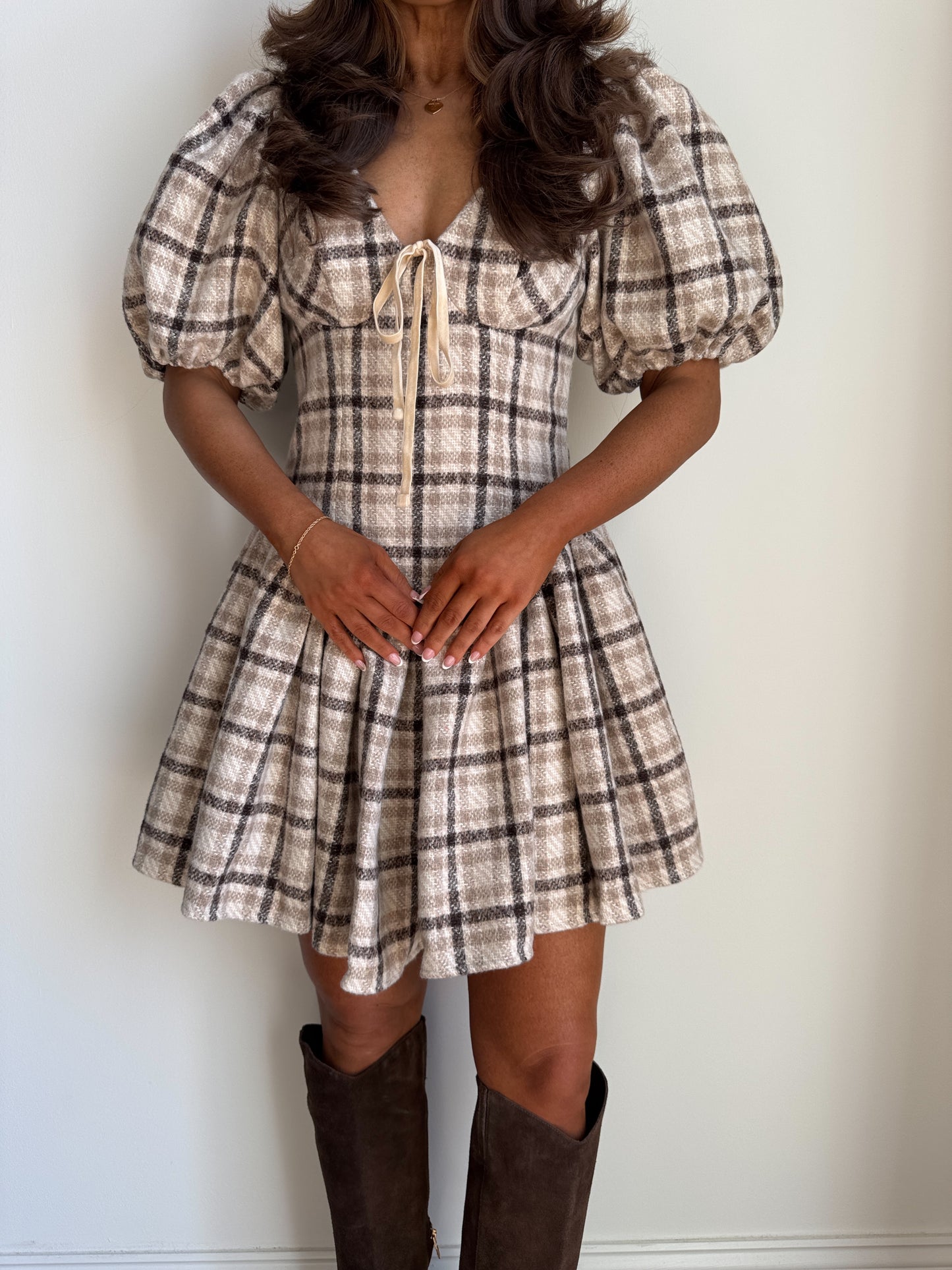 The Carrie Plaid Mini Dress
