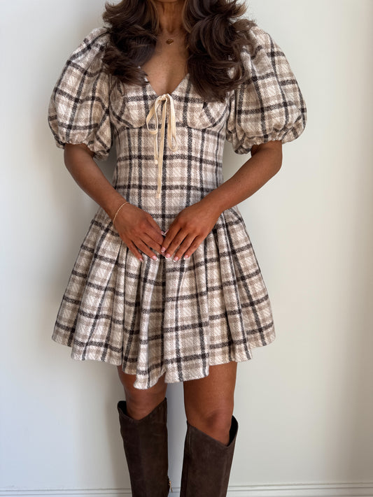The Carrie Plaid Mini Dress