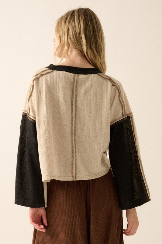Toffee Twist Colorblock Top