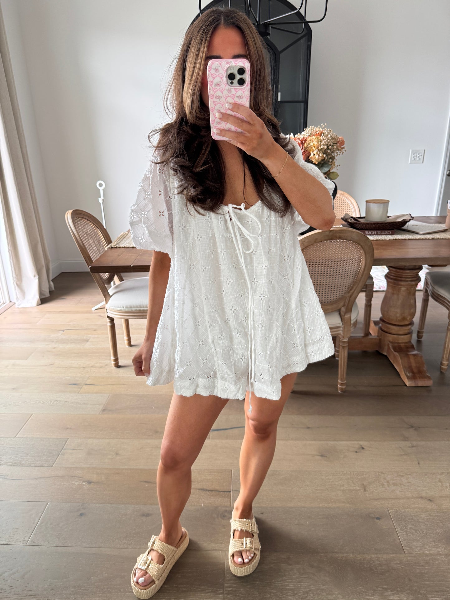 Free People White Eyelet Romper XS