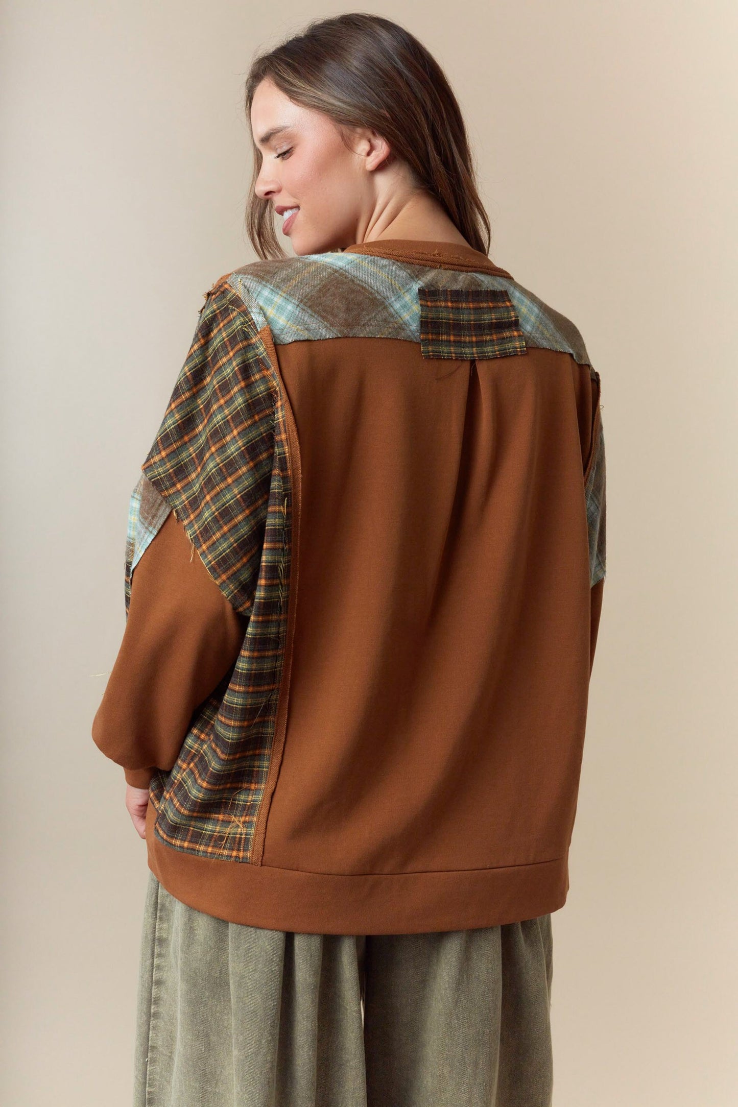 Pumpkin Spice Vintage Flannel Henley