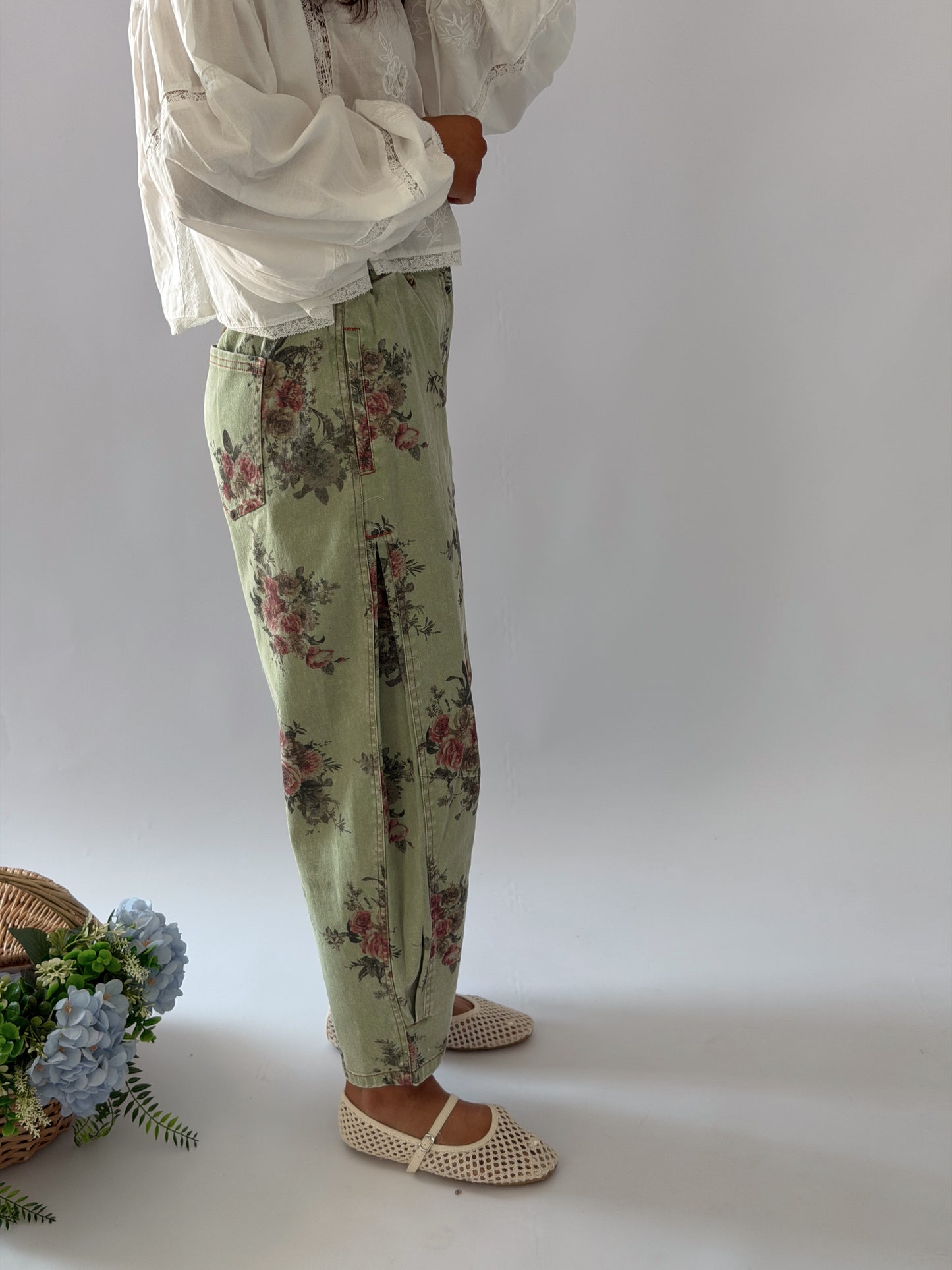 Pistachio Rose Vintage Jeans