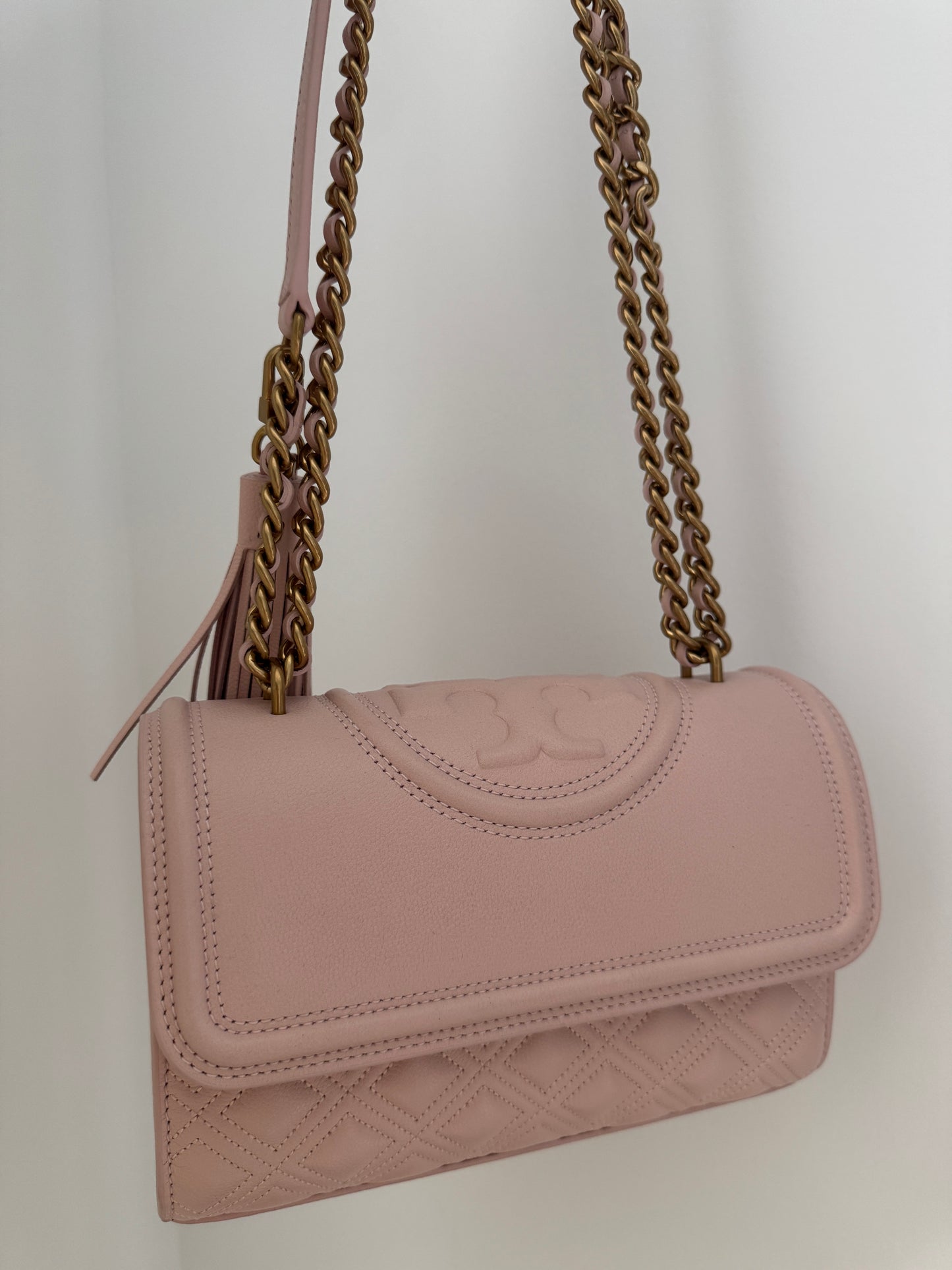 Tory Small Pink pebbled leather NEW