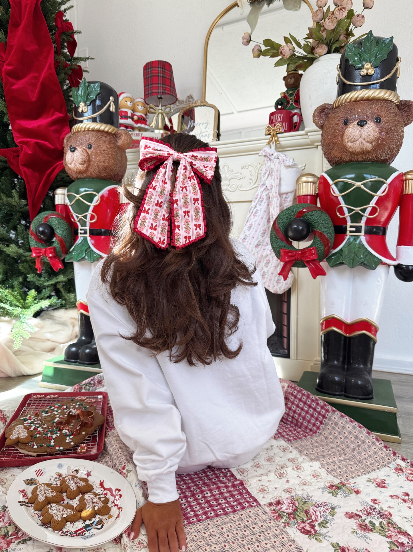 Fancy Frills Hair Bow-Oh So Merry