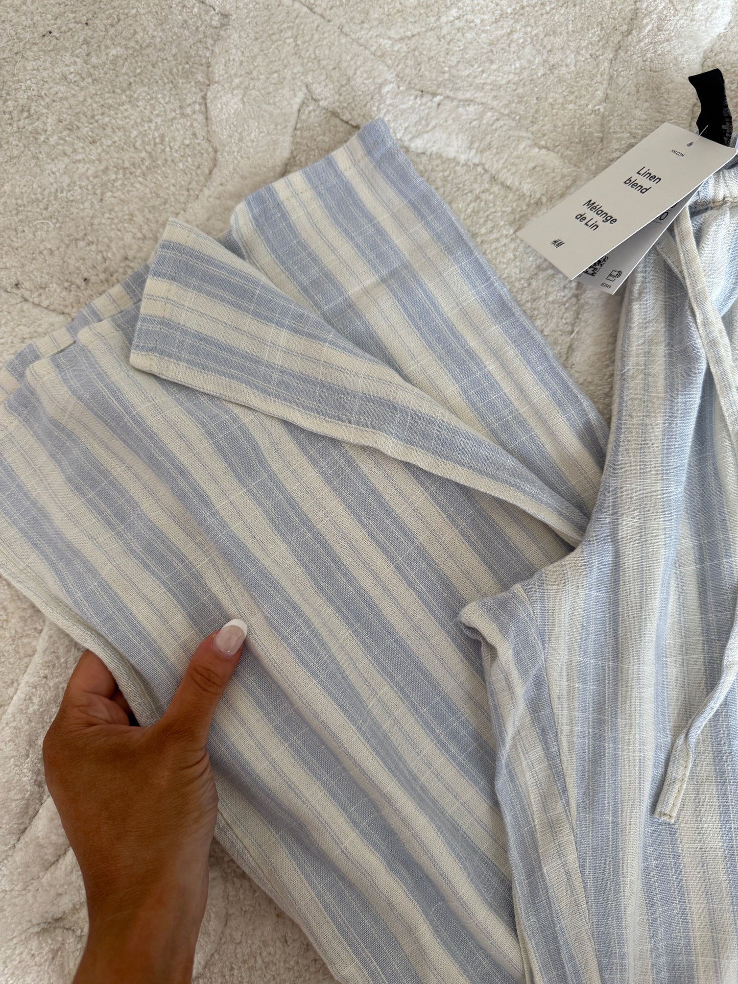 HM blue linen pant new (small)