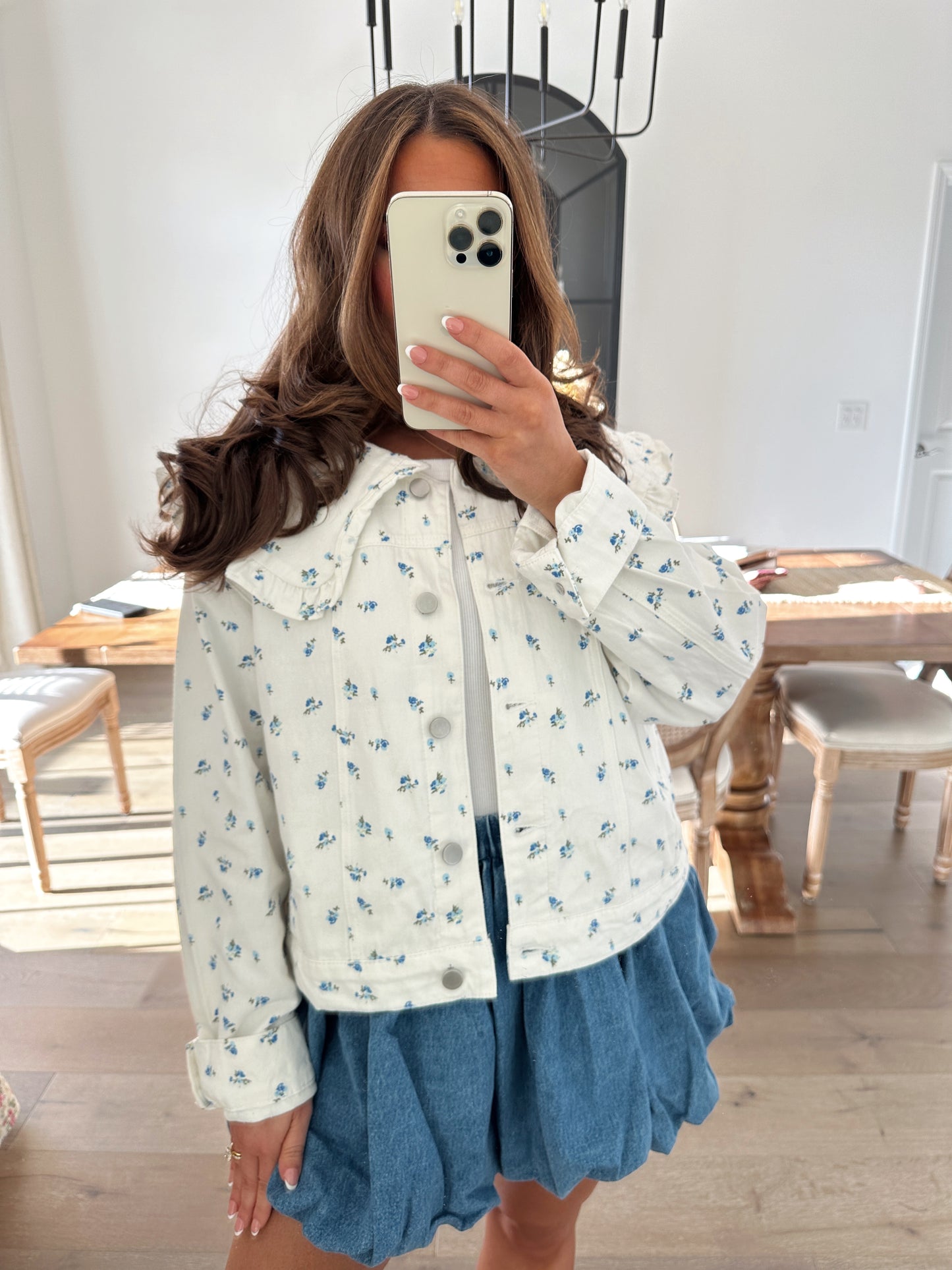 Poppy Denim Bubble Elastic Skirt