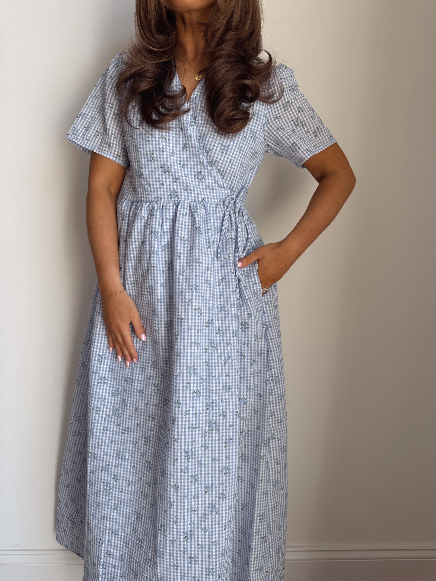 Blueberry 🫐 Blossom Cotton Wrap Dress