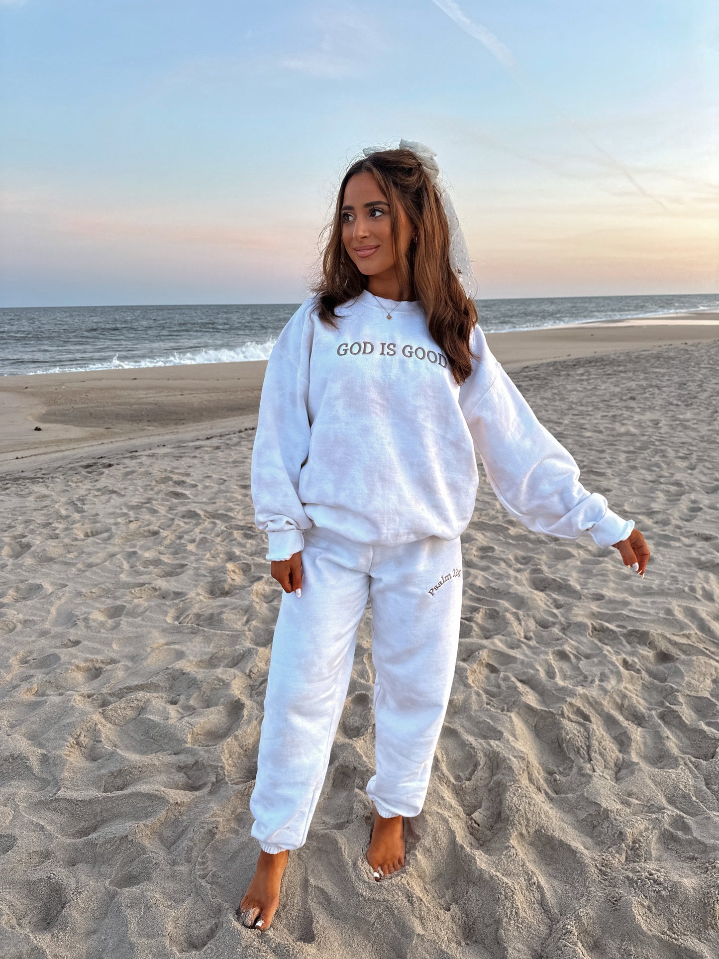 God is Good embroidered set in Mocha