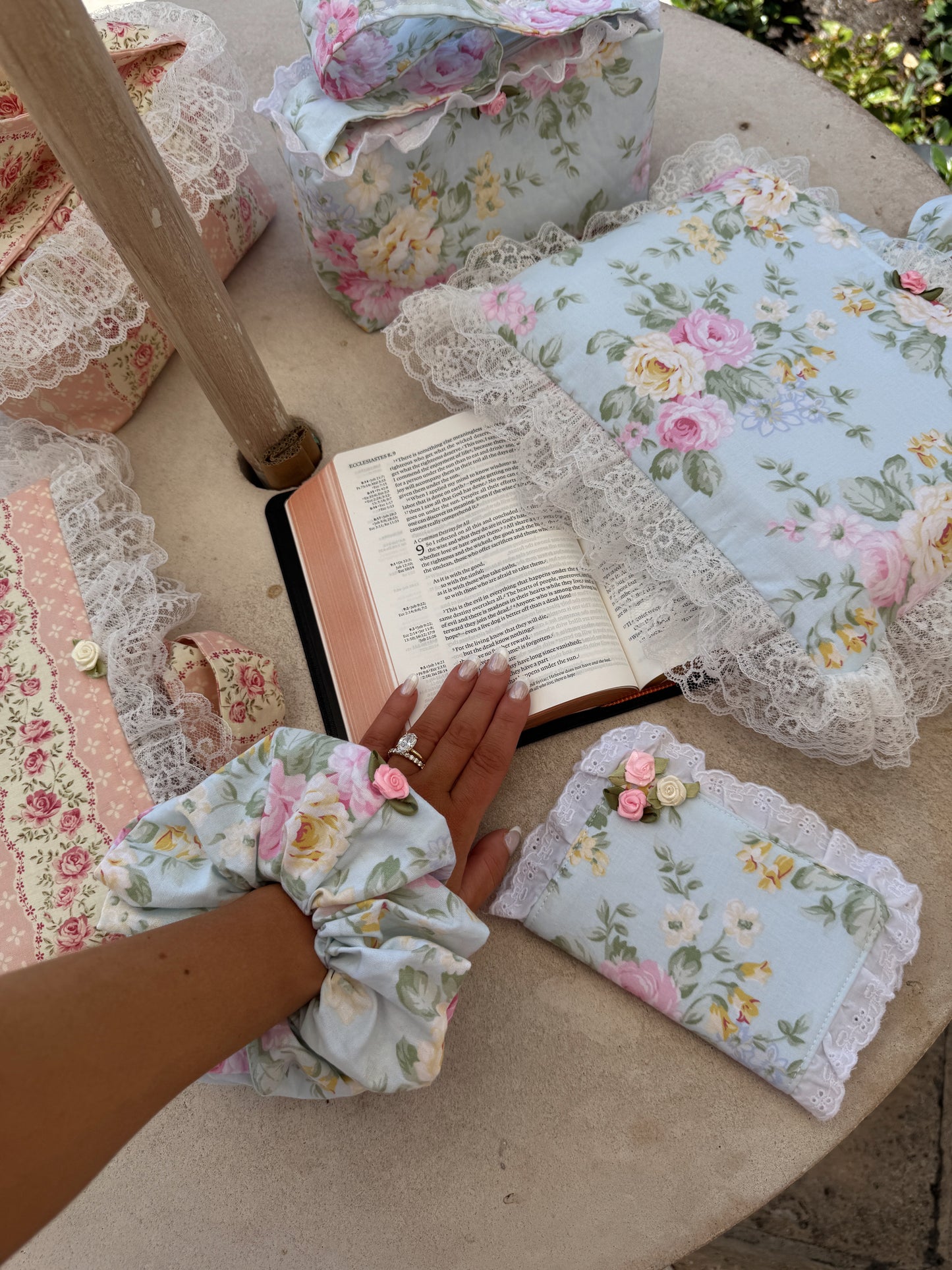 Mint To Be Jumbo Floral Scrunchie