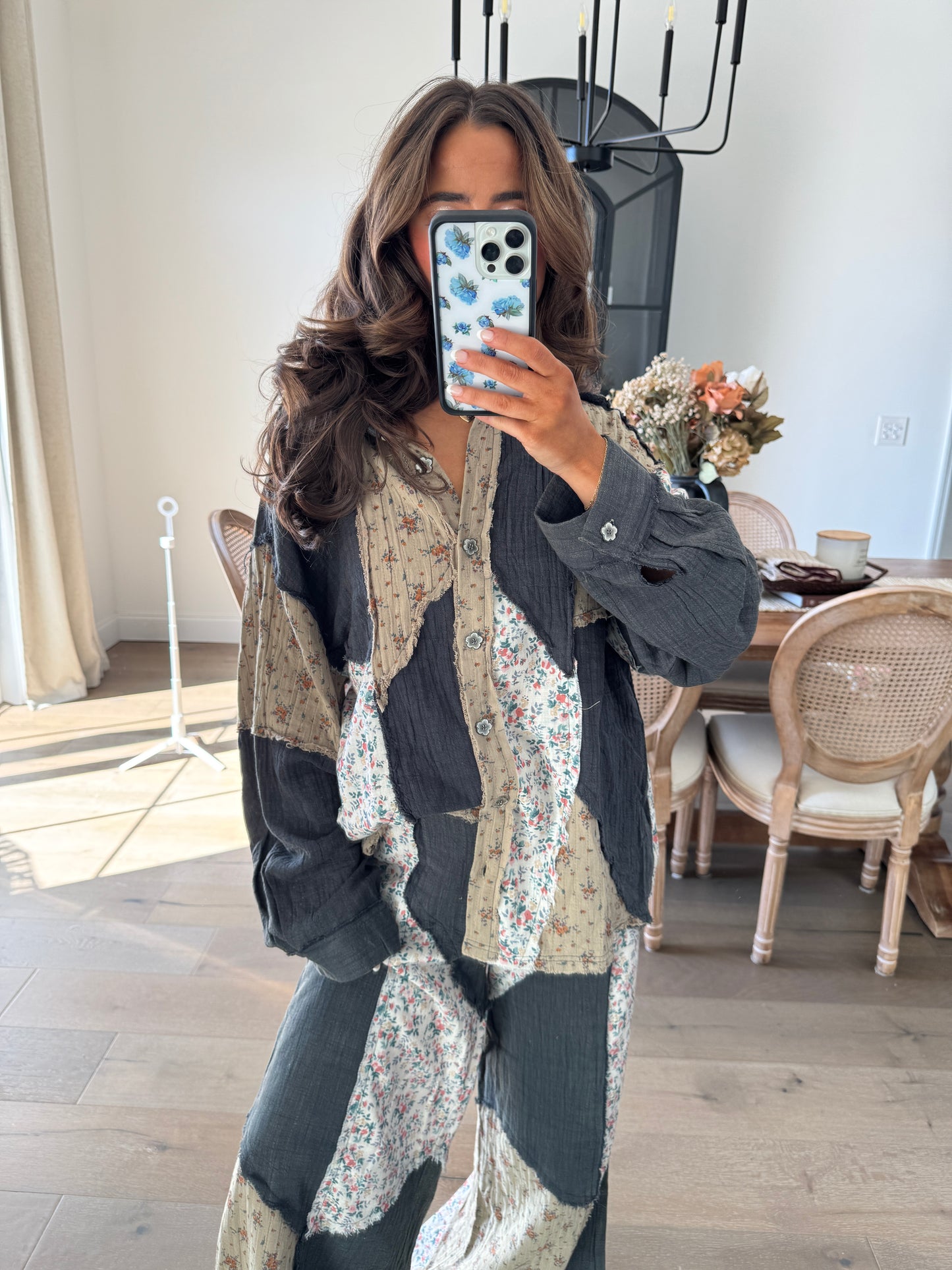 Hazel Picnic Floral Gauze Shacket