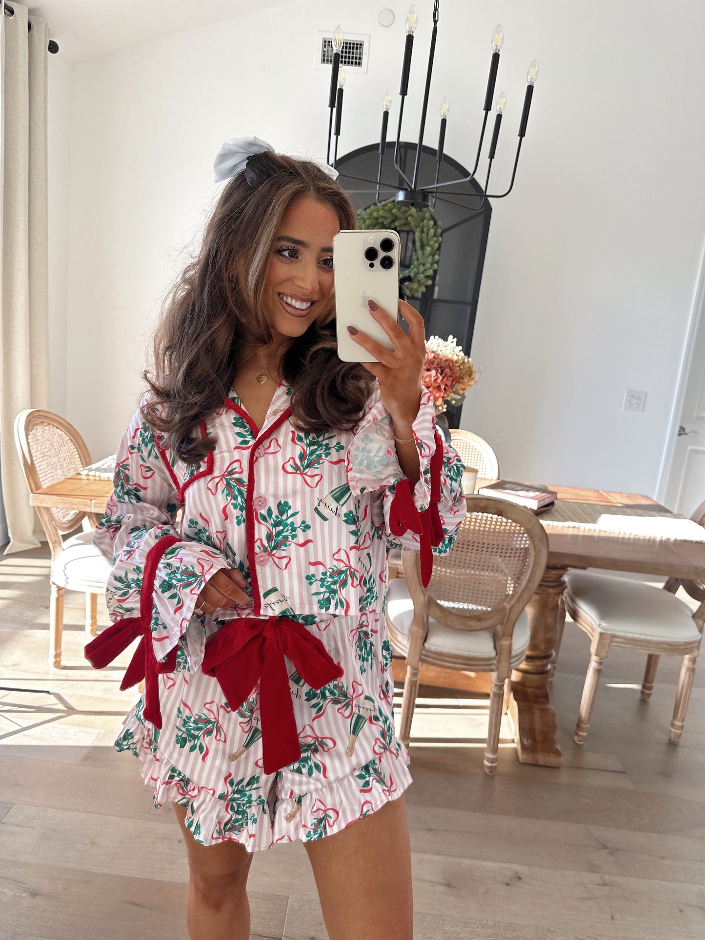 Mistletoast Satin 💋 Ruffle Pj Set