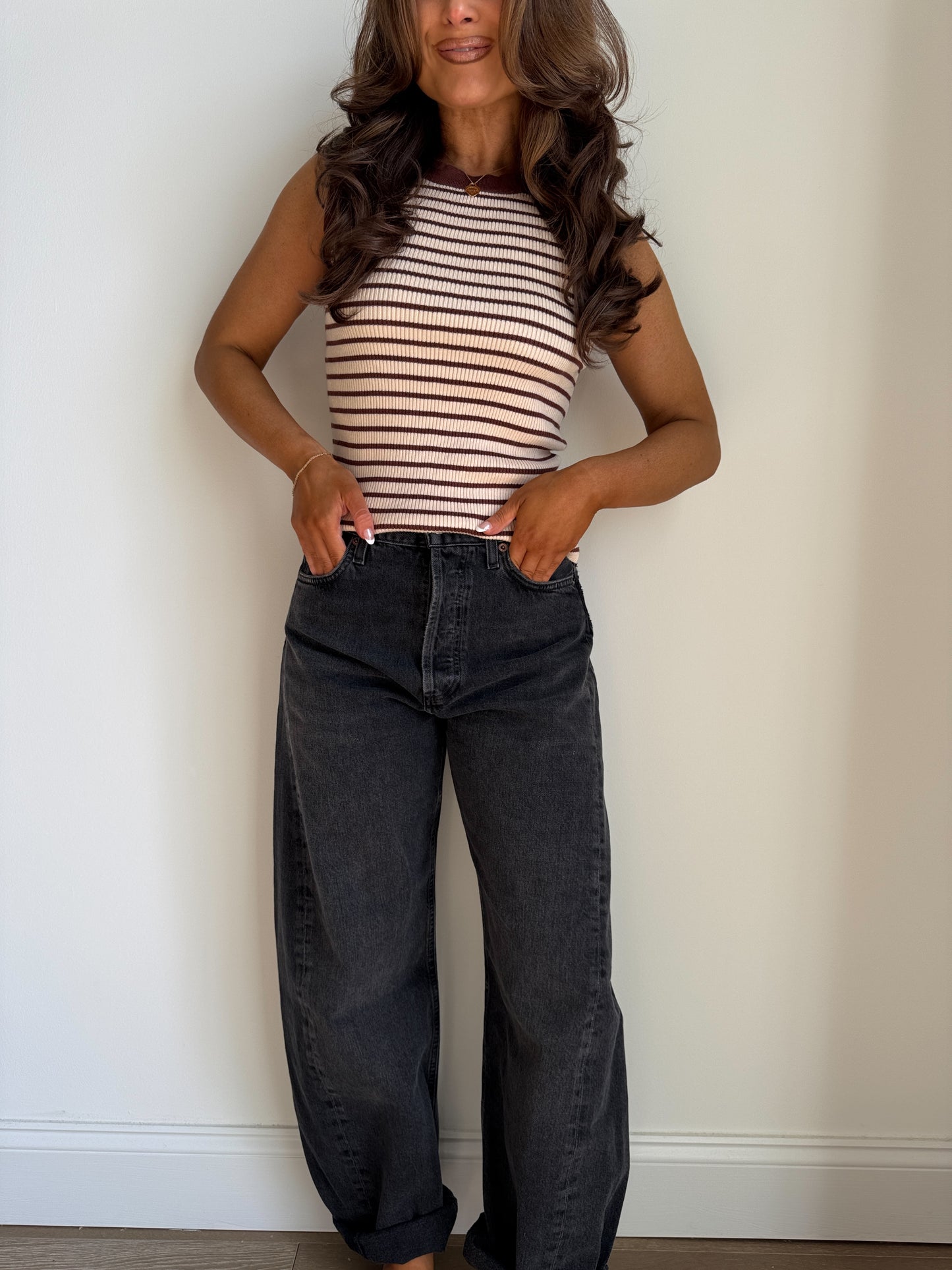Cocoa Striped Tank