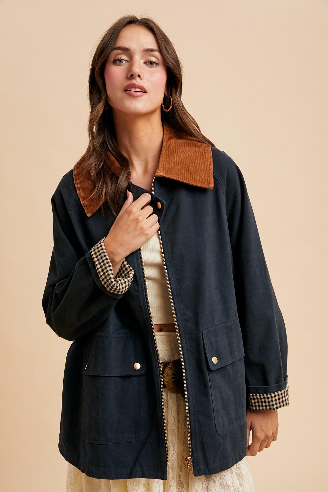Maplewood Barn Jacket Gingham  (Midnight) PRE ORDER OCTOBER