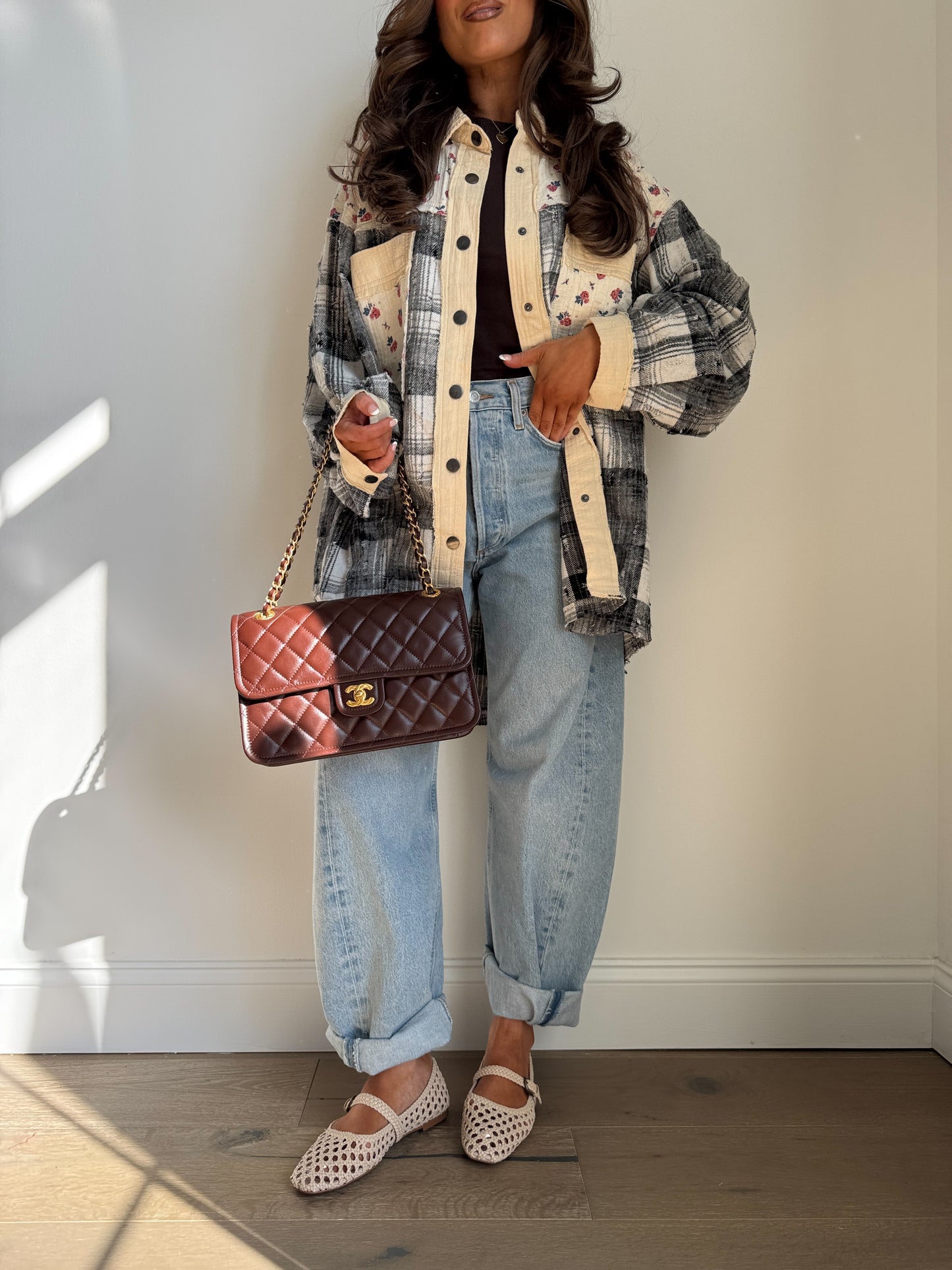 The Stars Hollow Shacket Cream & Black