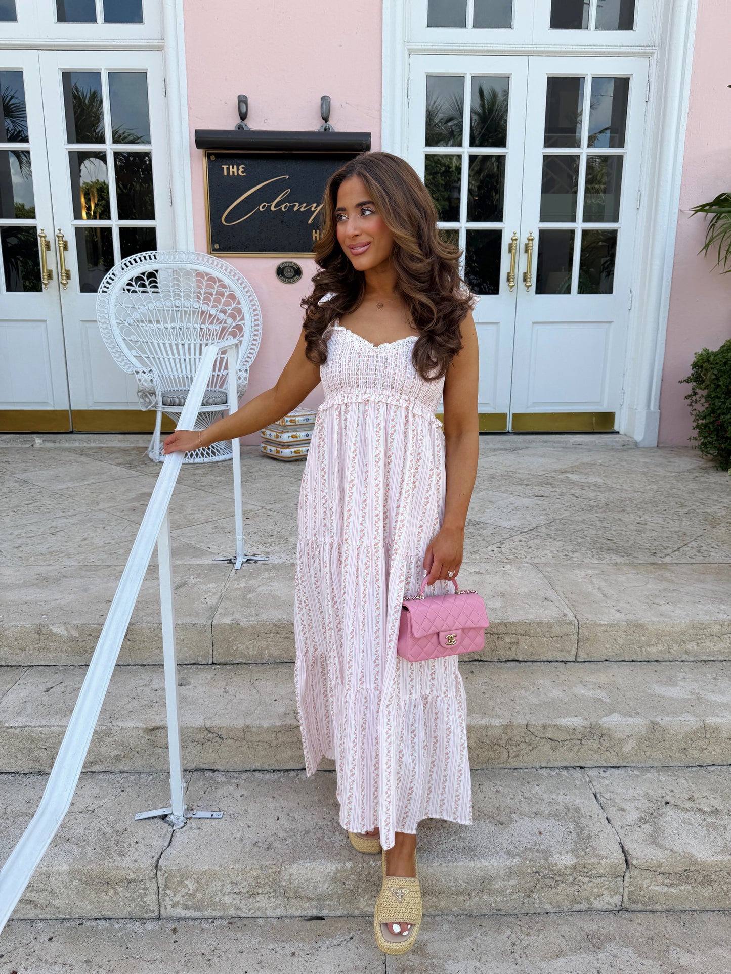 Heavenly Petals Midi Dress ( Pink )