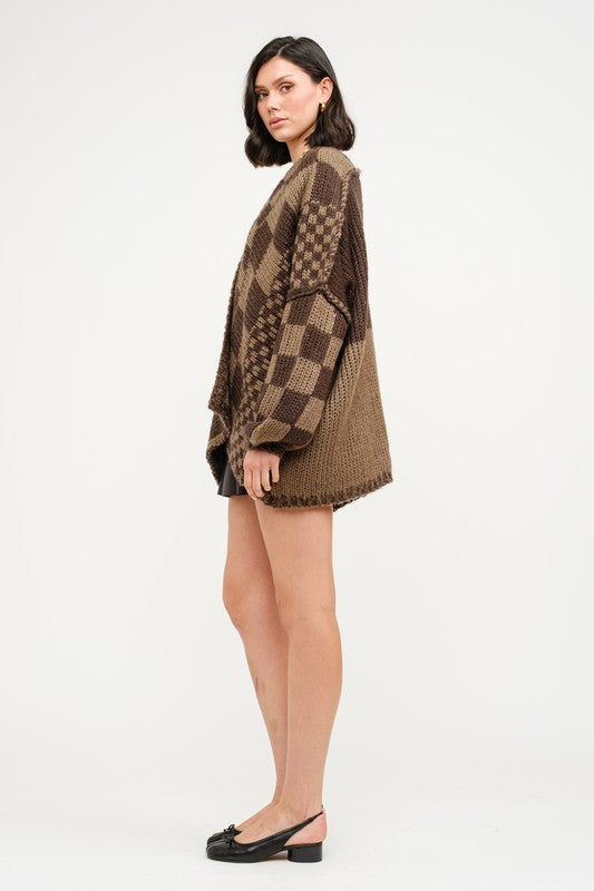 Cozy Mocha Chunky Sweater Cardigan