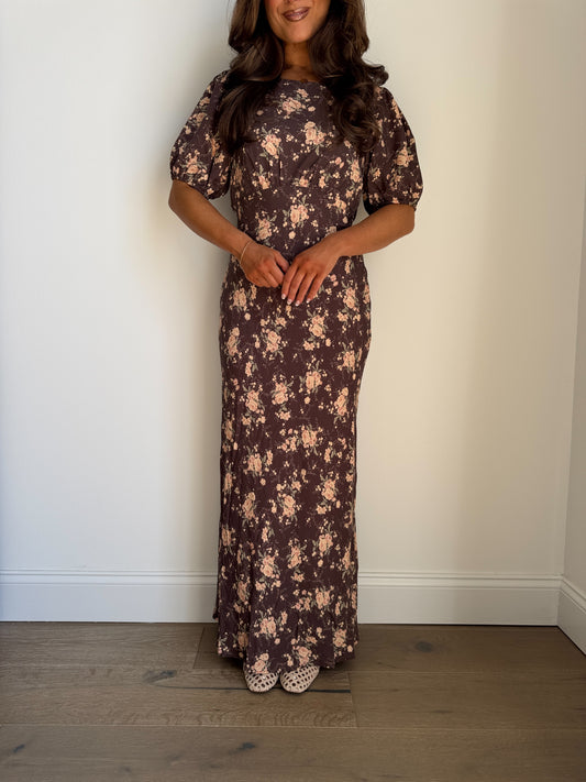 Blush Bouquet Maxi Floral Dress (Maple) Can’t restock