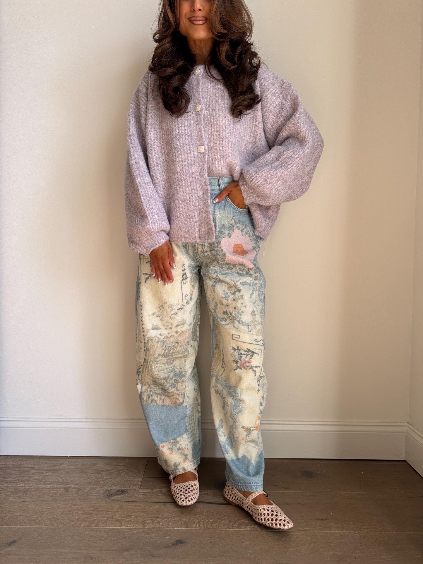 Mocha Cozy Cardigan (Lilac)