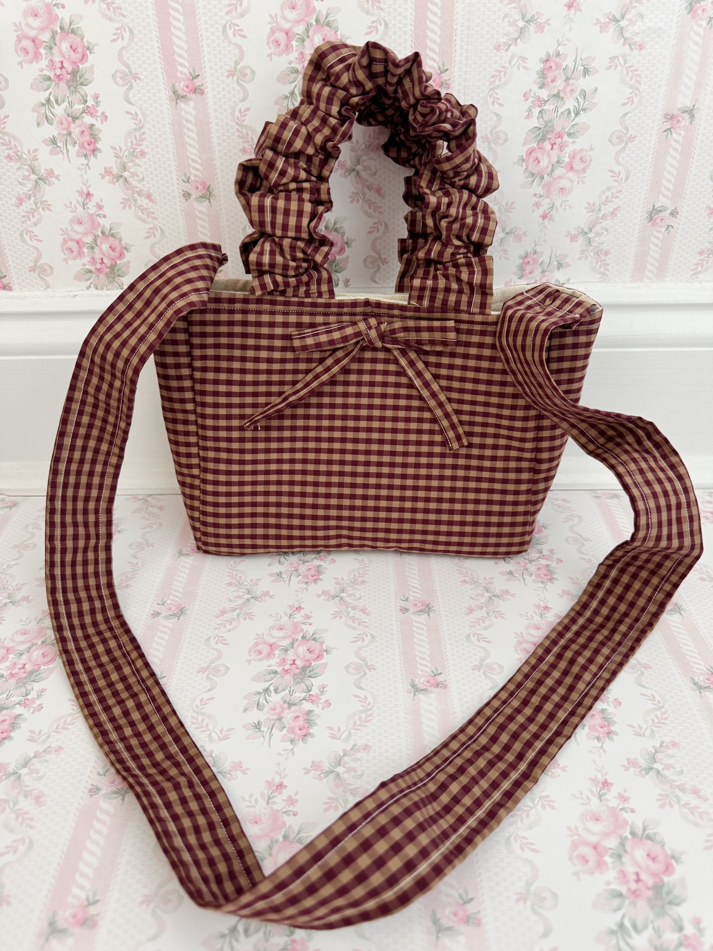 Gingham Maple Mini Crossbody Bag