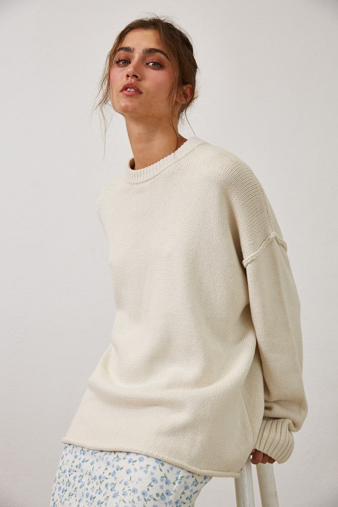 Oat Cookie Chunky Knit Sweater (pre-order)