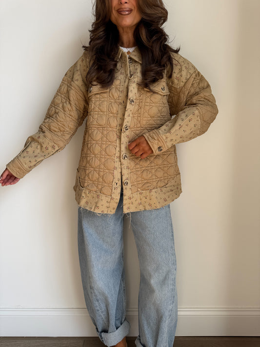 Homestead Bloom Barn Shacket (Mocha)