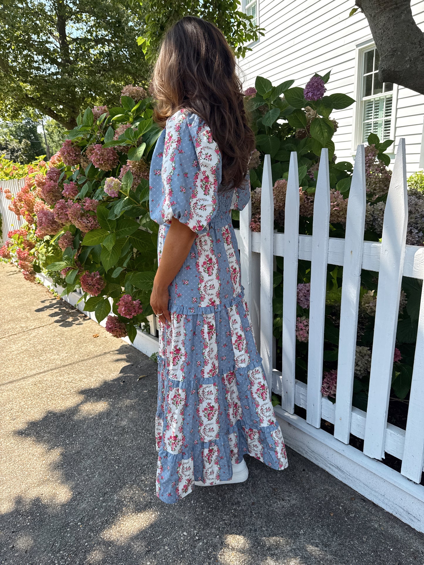 Sweet Bloom Puff Sleeve Midi (blue raspberry)