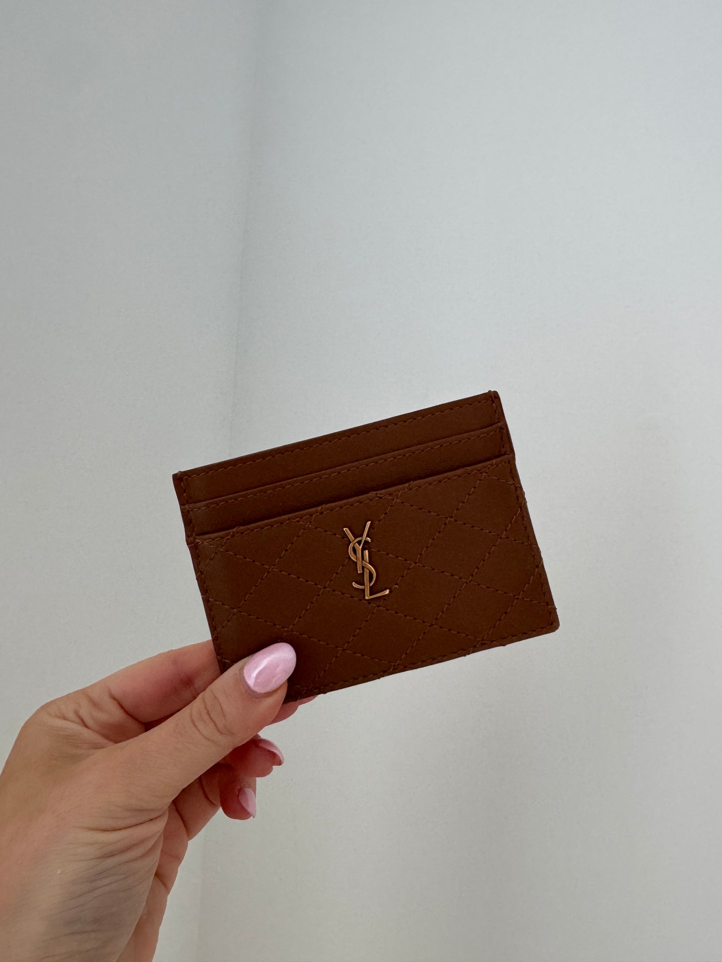 Ysl brown cardholder new in box