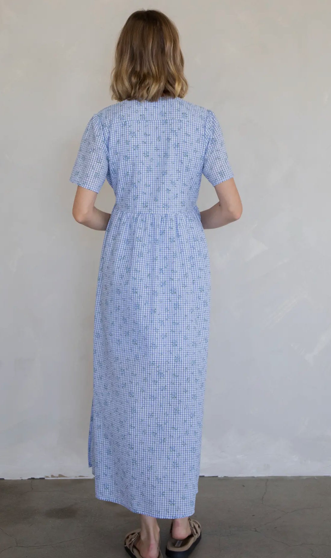 Blueberry 🫐 Blossom Cotton Wrap Dress