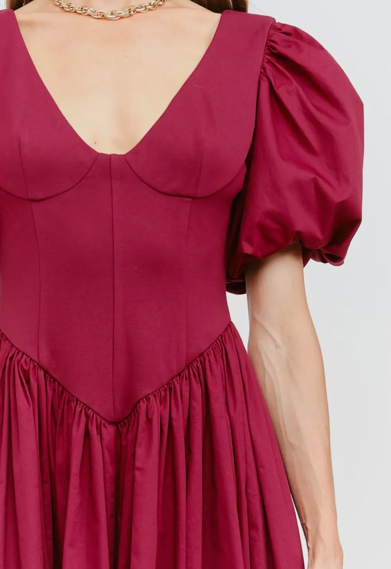 Holly Berry Puff Sleeve Midi Dress PRE ORDER ADDED