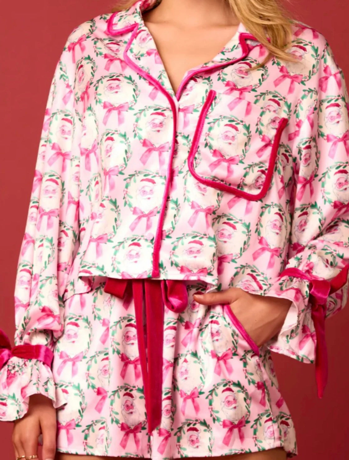 Santa Baby Pjs Light Pink