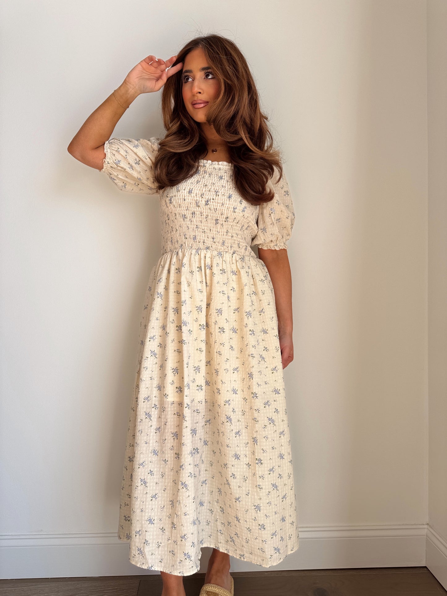 On Cloud Nine Cotton Floral Puff Sleeve Dress š¤āļø