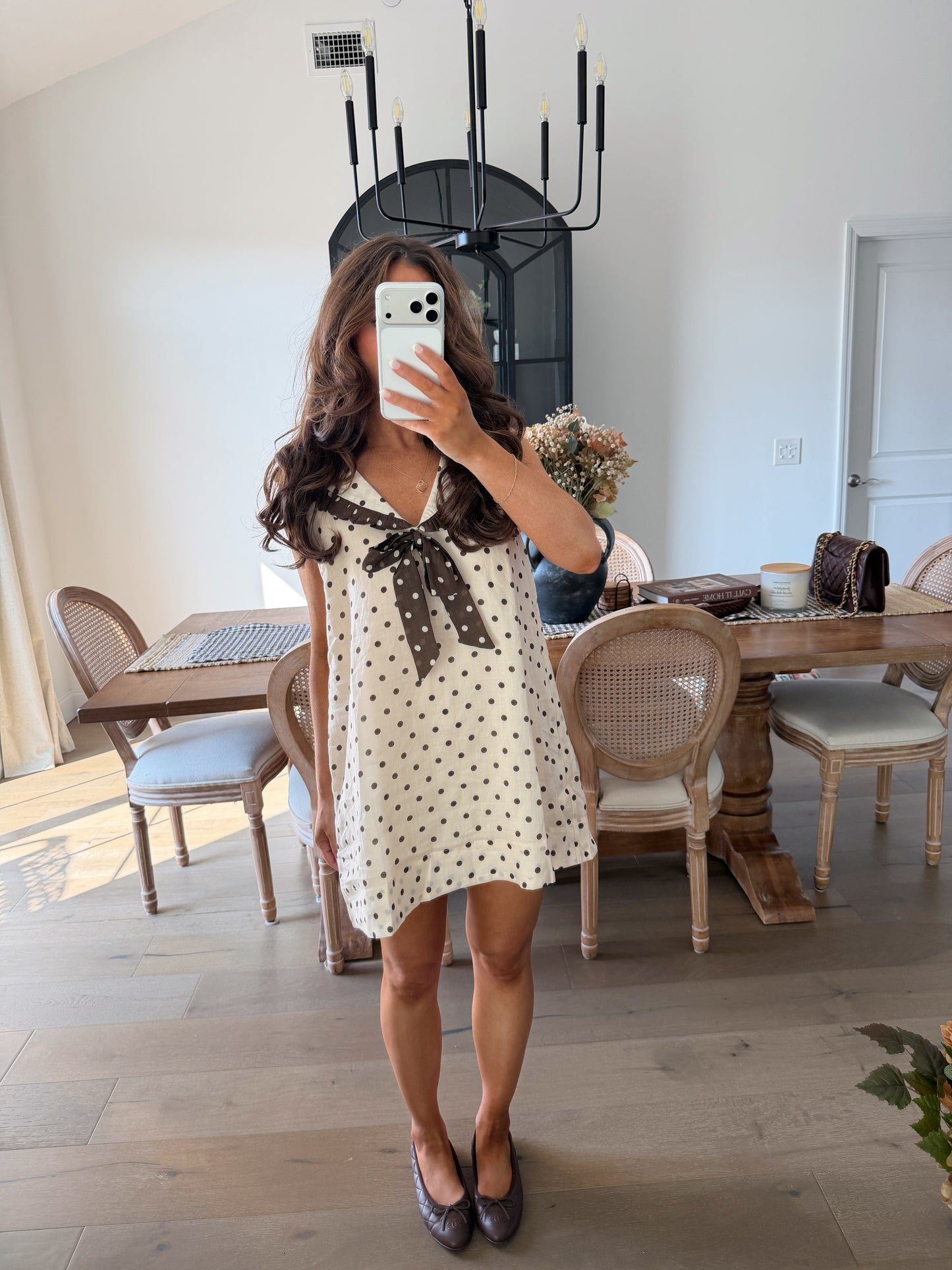 Maple Sugar & Cinnamon Dot Dress