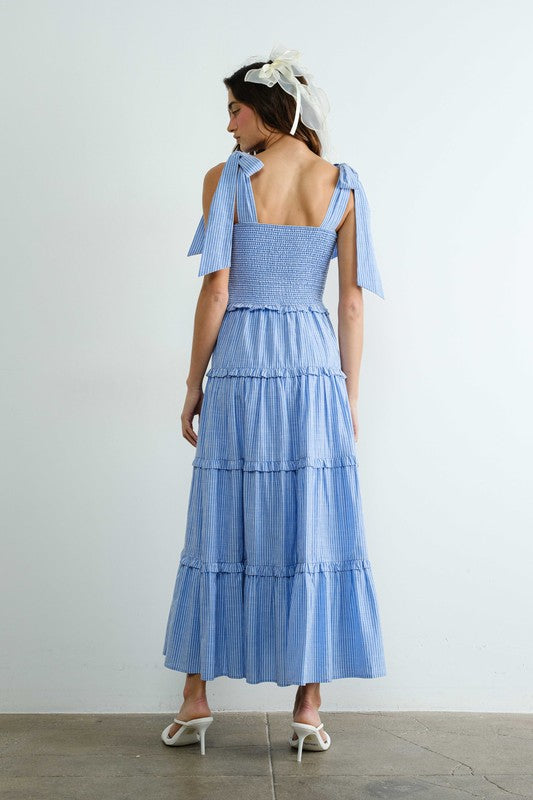 Tied In Blue Bow Midi Dress