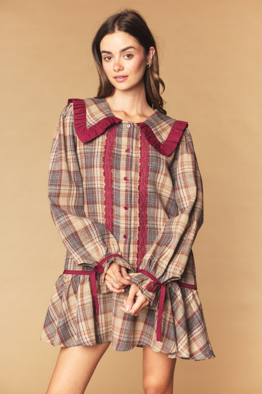 Holiday At The Manor Vintage Mini Dress