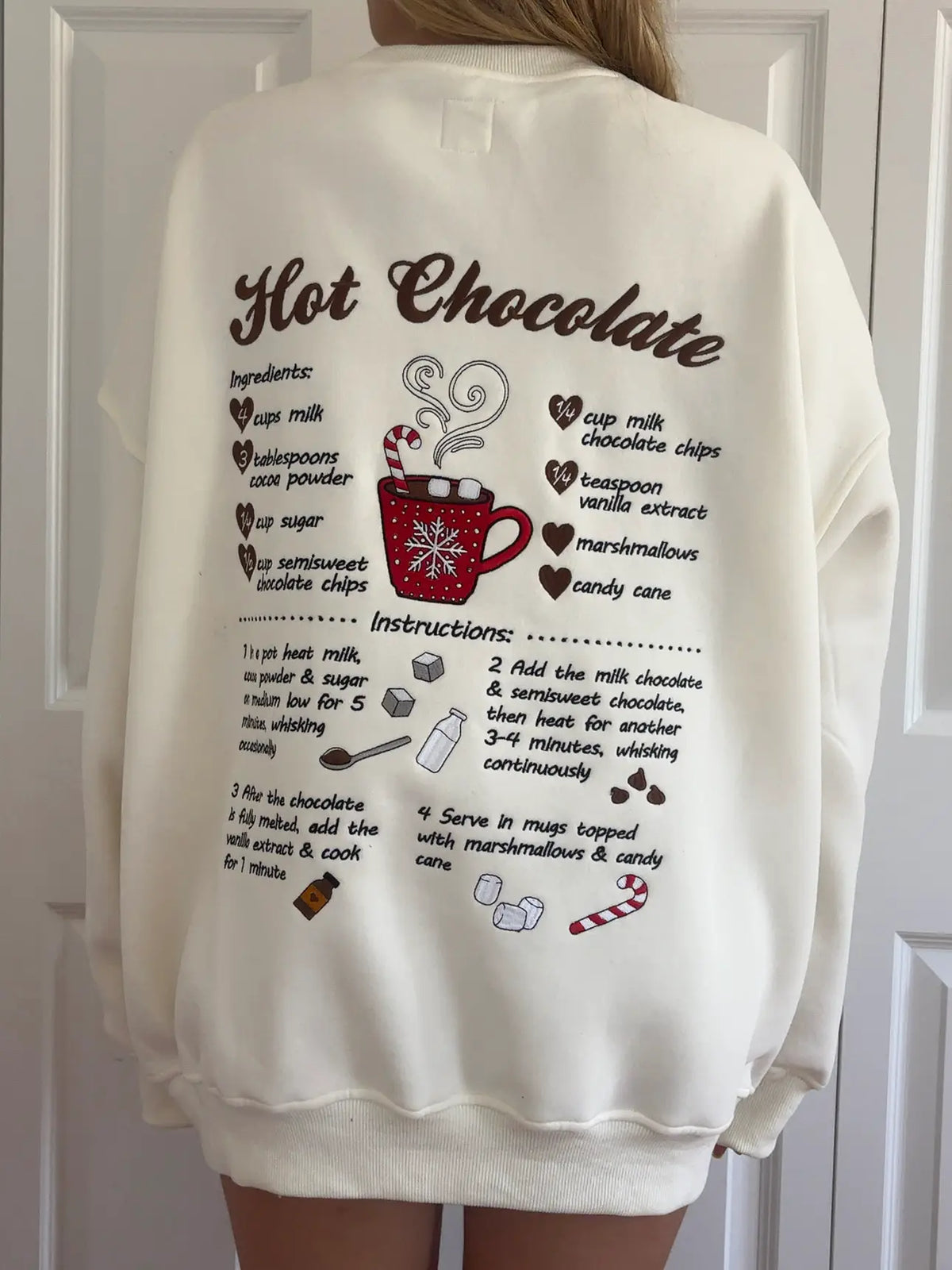 Hot Chocolate Recipe Crewneck (cream)