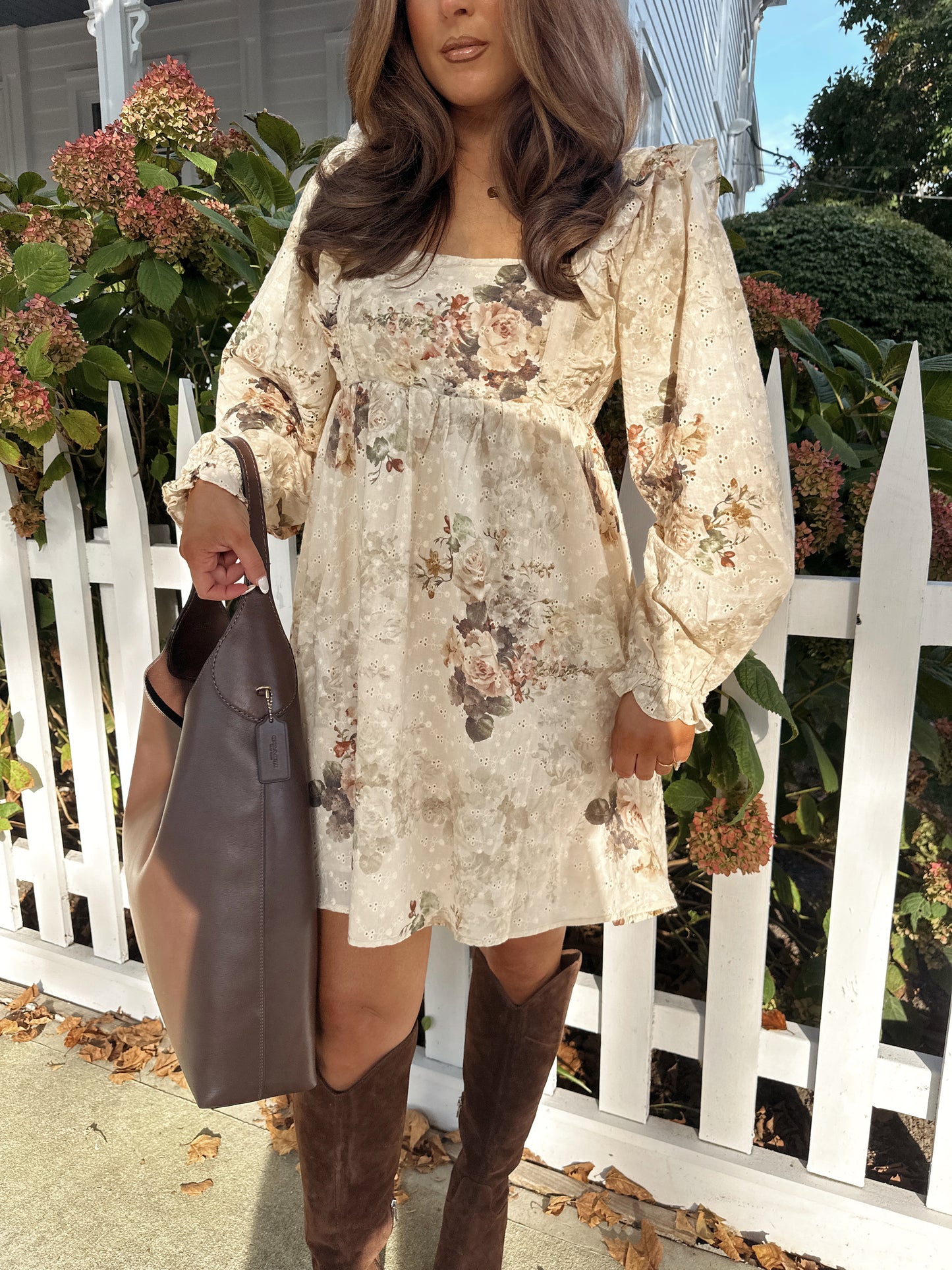 AUTUMN ROSES BABY DOLL DRESS