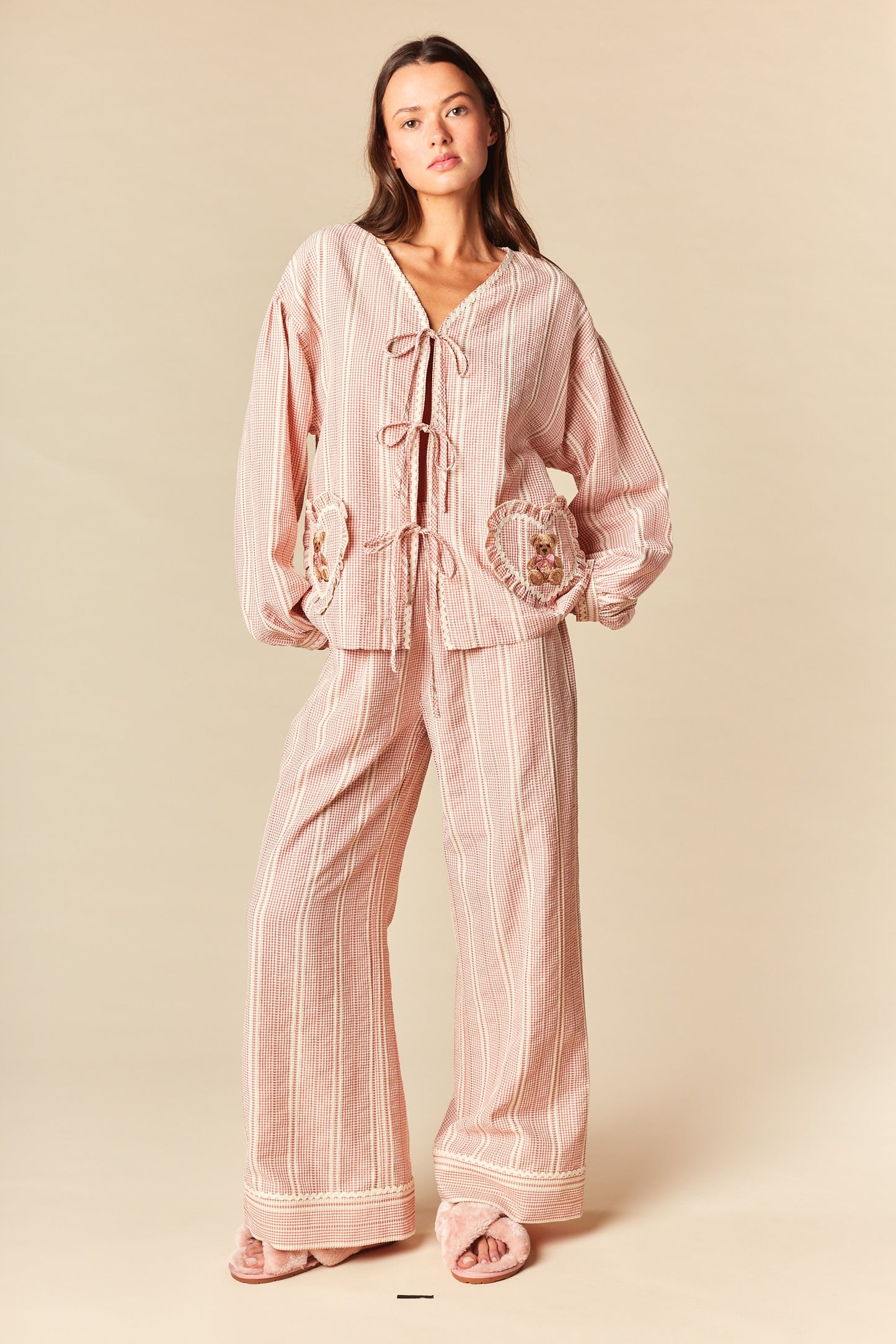 Teddy Dreams Tie Pj Set