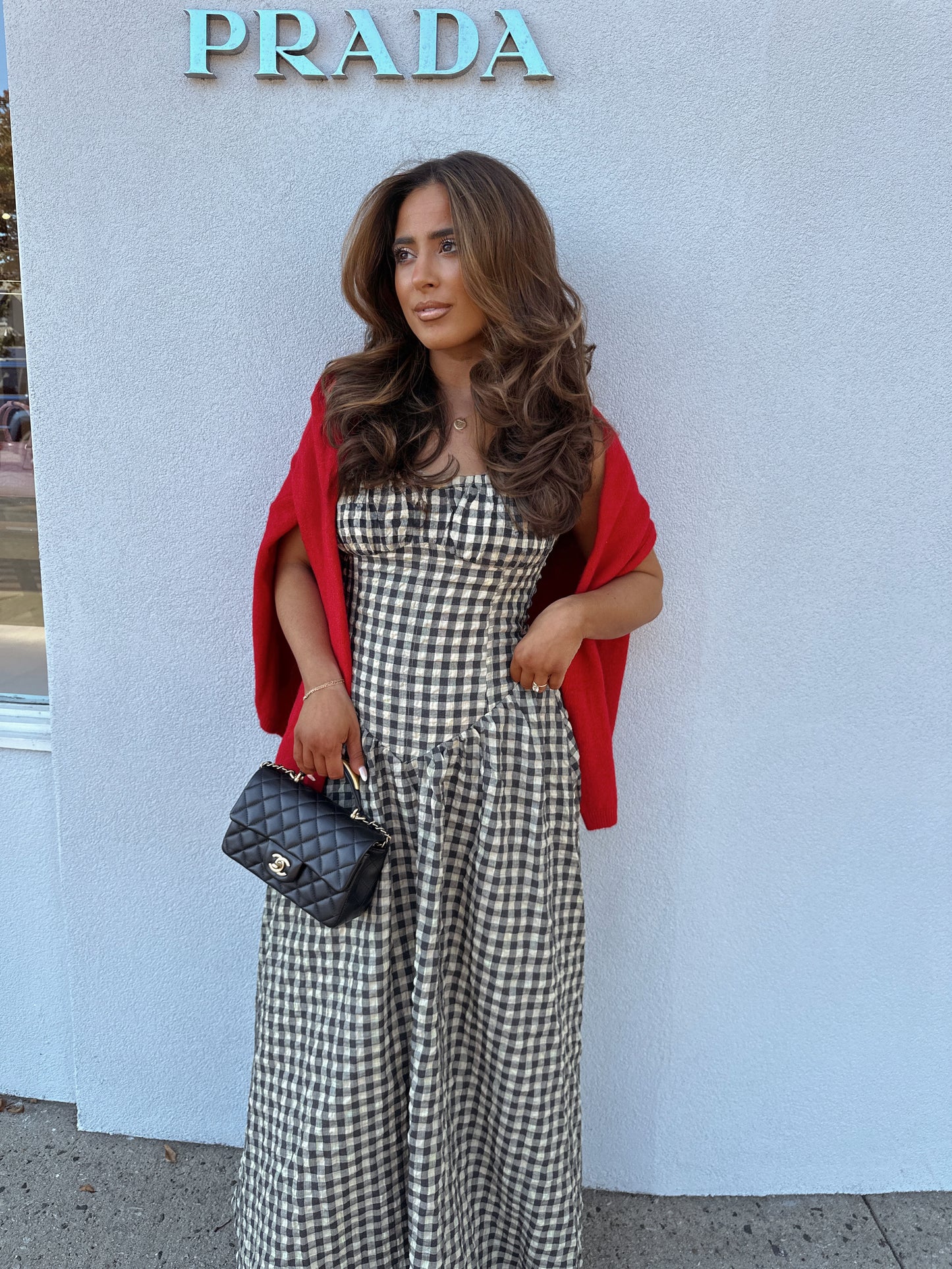 Gingham Drop Waist Dress